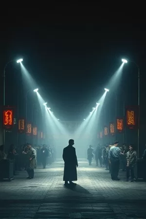 年代片《银盐时代》竖版海报，暗房里泛红的显影盘